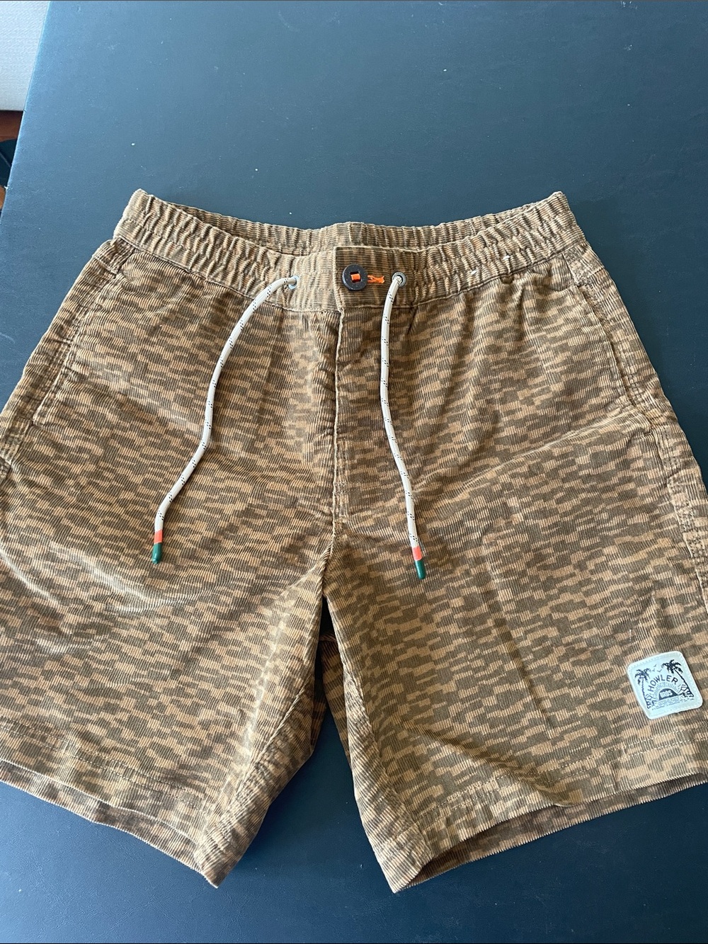 HowlerCasual Brown Camo Drawstring Shorts